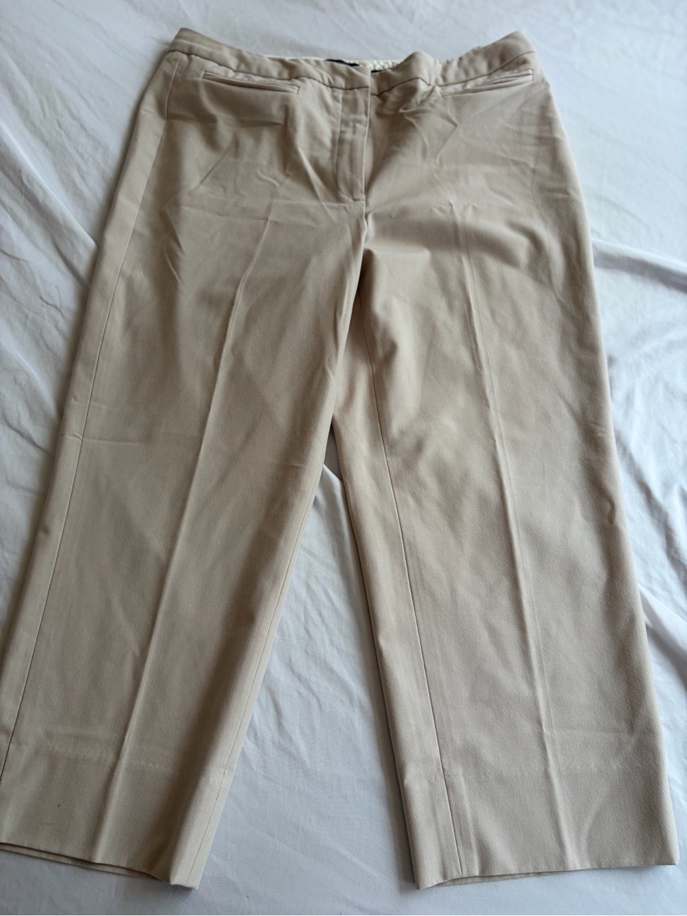 Talbots Women’s Khaki Cropped Pants Size 12 Straight Leg Classic Casual
